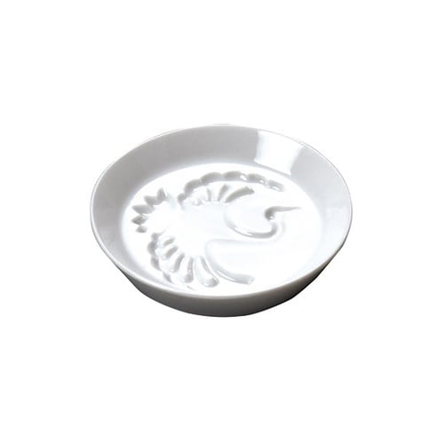 白磁・絵柄入醤油皿