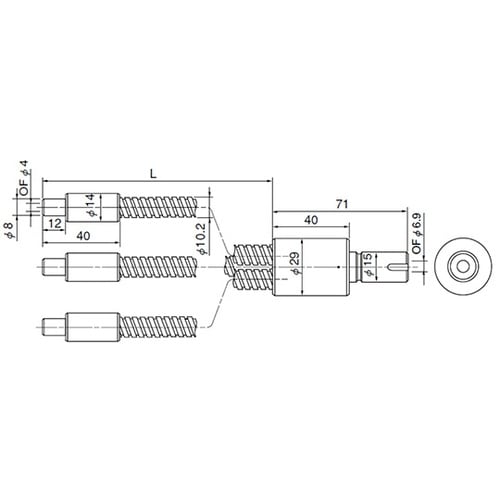 出射端側8φ金具ライトガイド(3分岐)