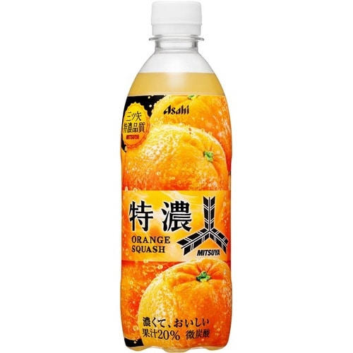 アサヒ飲料 三ツ矢 特濃オレンジスカッシュ 炭酸飲料 500ml・24