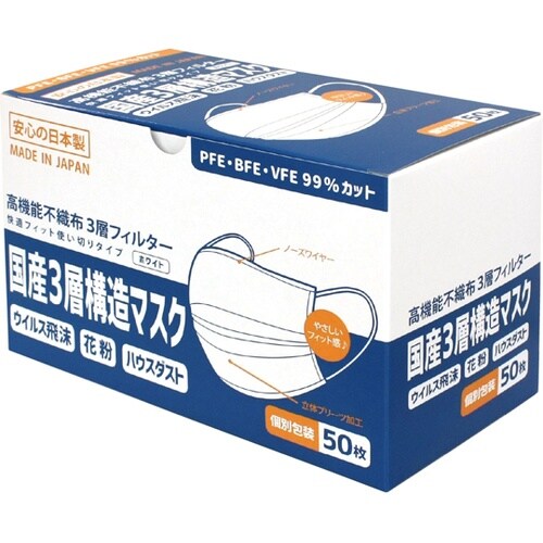 不織布3層マスク