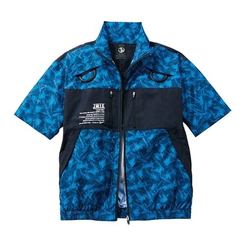 空調服半袖ブルゾン ネービーカモフラ