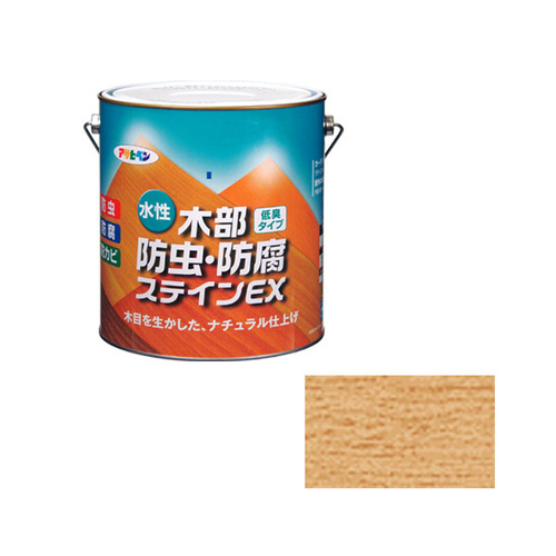 水性木部防虫・防腐ステインEX 透明(クリヤ) 3L〔〕 UcaahR94HN, 塗料