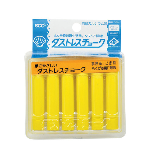 日本理化学工業 ダストレスチョーク（６本入） 黄 ＤＣＣ－６－Ｙ