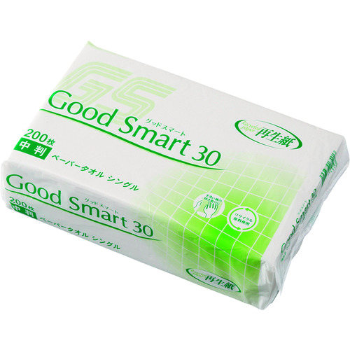メール便無料】-川西工業 ペーパータオルスタンダード•中判200枚X30P