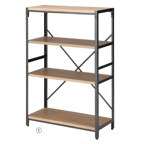 Lアングルシェルフ ラスティック柄 H135cm 4段