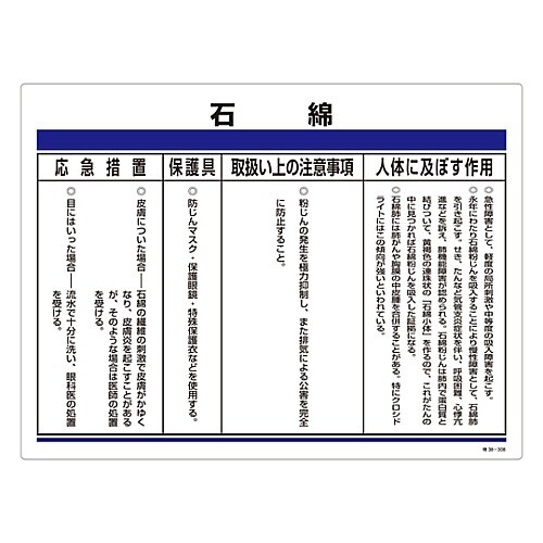 日本緑十字社 特３８ ３０８ 特定化学物質関係標識 カウネット