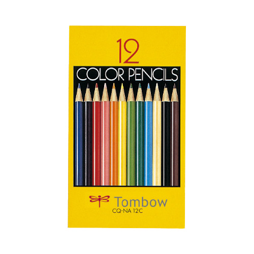 トンボ鉛筆 色鉛筆紙箱入 セット 黄・黄緑・緑・水色・青・紫・桃・赤