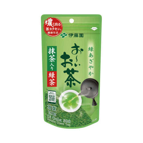 伊藤園 おーいお茶 抹茶入り緑茶 茶葉 煎茶 100g入|カウネット