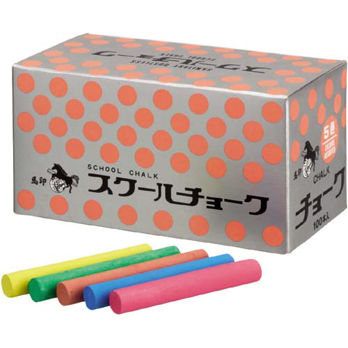 馬印 スクールチョーク 5色 5色混色 5色混色(赤、青、黄25 馬印 スクールチョーク 5色 5色混色 5色混色(赤、青、黄25