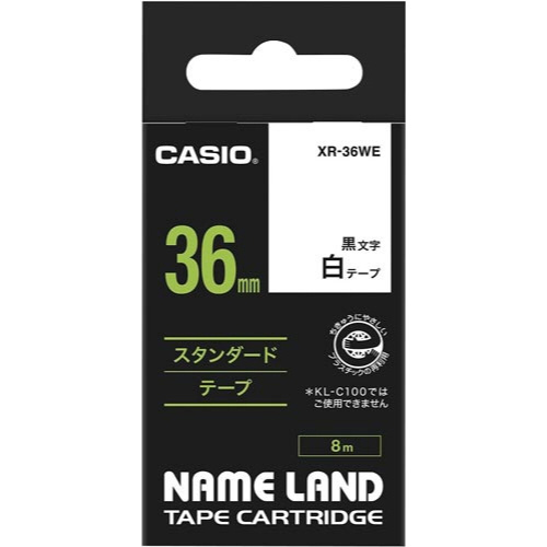 カシオ ネームランド 白色テープ 36mm 黒文字 8m 1個 カシオ ネームランド 白色テープ 36mm 黒文字 8m 1個