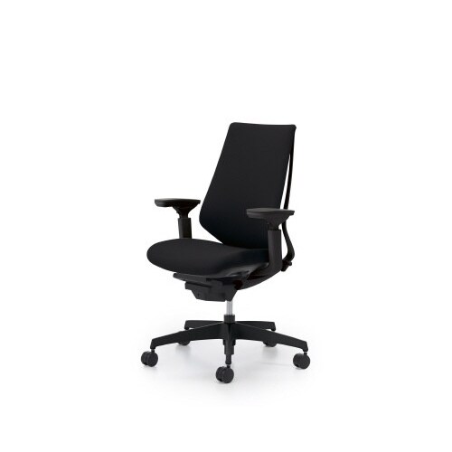 デュオラ クッション ブラックフレーム 可動肘 樹脂脚 ナイロンキャスター