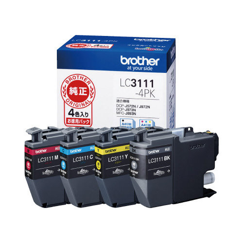 ブラザー 純正インク ＬＣ３１１１－４ＰＫ ４色パック｜カウネット