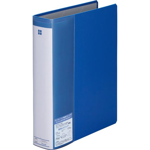 カウネット タイトルプリントパイプ式ファイル背幅６５ｍｍ ブルー