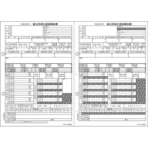 ヒサゴ 源泉徴収票 LBP A4 2面 退職者用 1パック（30枚