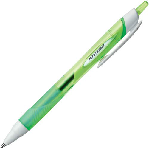 三菱鉛筆 ジェットストリーム　０．７ｍｍ　緑軸　インク色黒／軸色シルバー　ノック式　１箱（１０本入）　ＳＸＮ１５００７．６×１０　 油性ボールペン（ノック式） 【4136-3959】