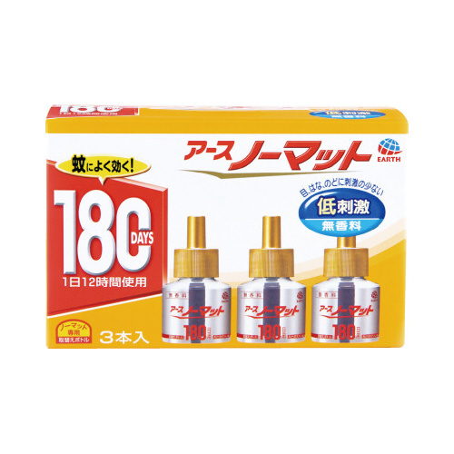 アース製薬 ノーマット取替ボトル１８０日無香料３本入 幅１３１ｍｍ