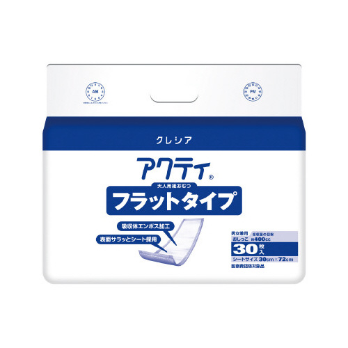 日本製紙クレシア アクティ フラットタイプ ３０×７２ｃｍ １箱（３０