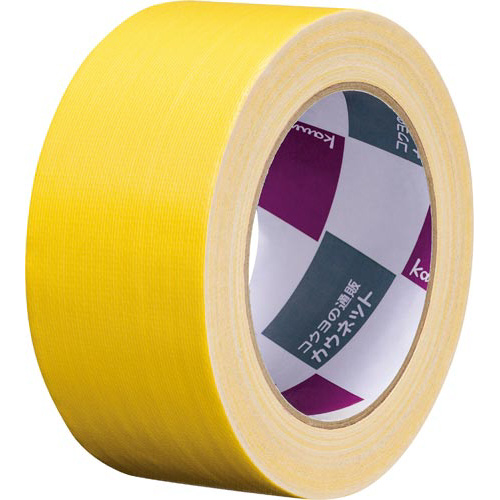 カウネット 手が痛くなりにくいカドなしカラー布テープ 黄 幅５０ｍｍ
