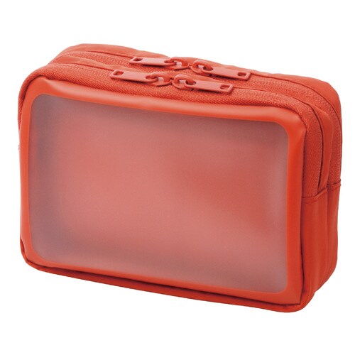 エレコム ガジェットポーチ ２気室 ｍサイズ オレンジ カウネット