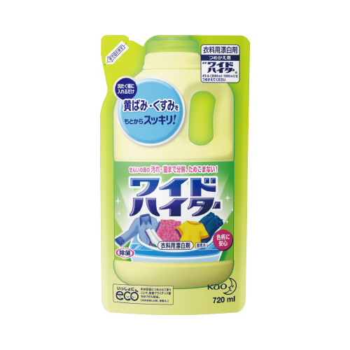 花王 ワイドハイター　詰替用　７２０ｍｌ　約９０×１０８×１５ｍｍ（袋部のみ）　詰替用　１箱（１５パック入）　７４５９１０×１５　衣料用漂白剤  【4136-9692】