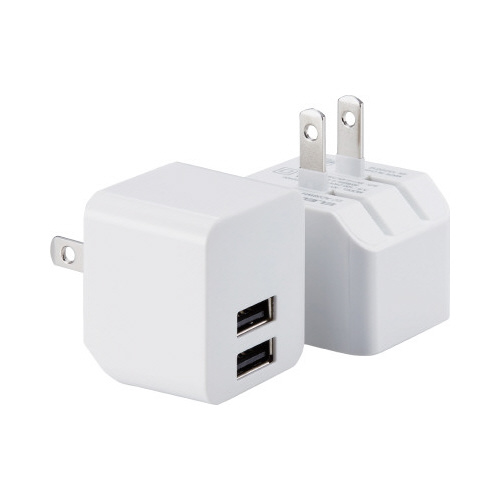 エレコム スマホ充電器 USB充電器 USBポート×2 2個入り