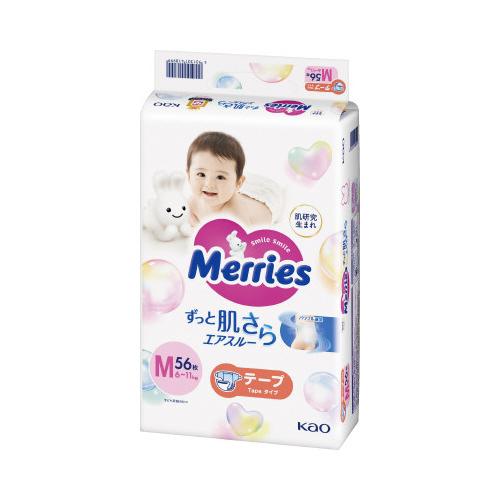 花王 メリーズ 素肌さらさらエアスルー テープタイプ Mサイズ(6から