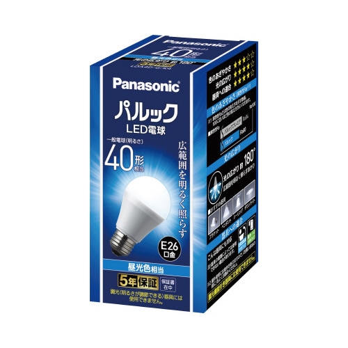 パナソニック ベーシック LED電球 E26 40形 昼光色×3 外径 