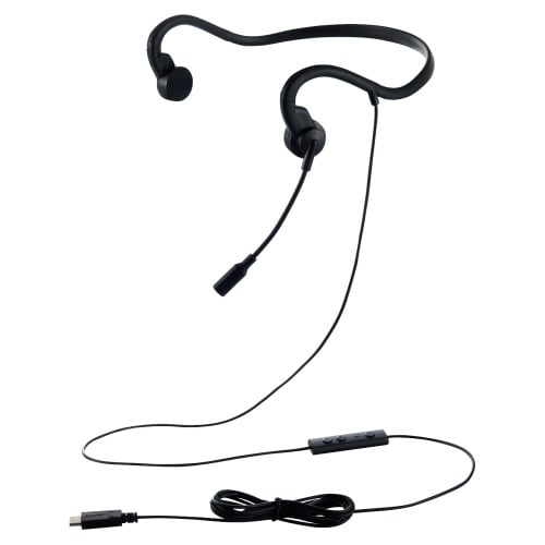 骨伝導イヤホン 耳を塞がない ヘッドセット マイク付き 有線 ネックバンドタイプ