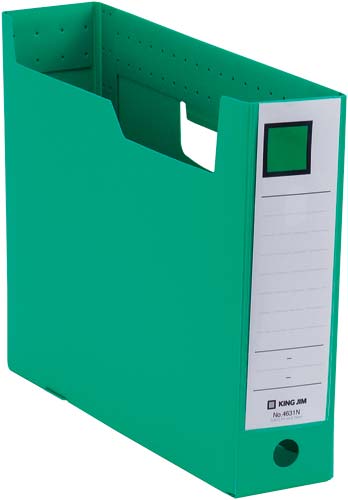 ＧボックスＰＰ　ファイルボックス　Ａ４横　収納幅７５ｍｍ　緑　４６３１Ｎミト
