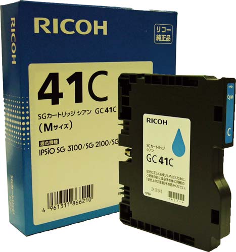 リコー 純正インクカートリッジ GC41C シアン A4 1個 515808 インクカートリッジ（リコー RICOH）｜カウネット