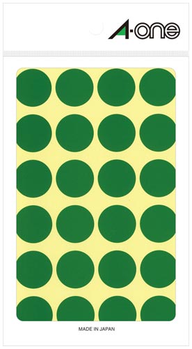 エーワン カラーラベル 丸型 ２０ｍｍ径 緑 直径２０ｍｍ １パック