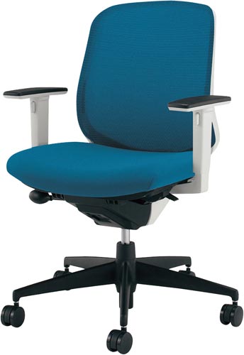 オフィスチェア シロッコ ホワイトフレームシェル 可動肘 ウレタンキャスター