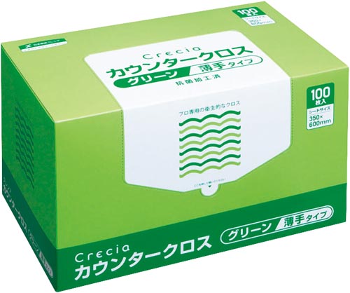日本製紙クレシア クレシア カウンタークロス 薄手グリーン １００枚