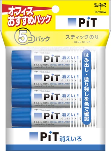 トンボ鉛筆 スティックのり消えいろピットＳ 約１０ｇ ５本 ＨＣＡ－５１３｜カウネット