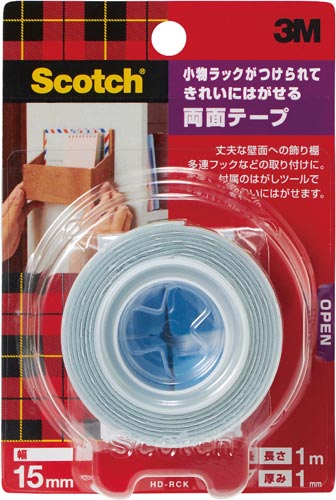 スリーエムジャパン スコッチ小物ラック用きれいにはがせる両面テープ１巻 カウネット