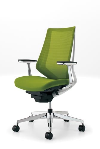 デュオラ メッシュ ホワイトフレーム アルミ肘 アルミ脚 ウレタンキャスター