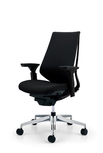 デュオラ クッション ブラックフレーム 可動肘 アルミ脚 ウレタンキャスター