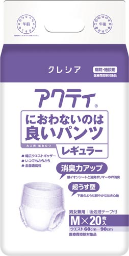 日本製紙クレシア アクティ 良いパンツ 薄型レギュラーＭ ２０枚