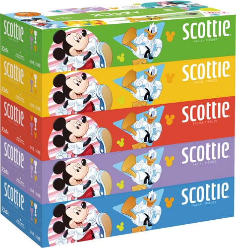 日本製紙クレシア スコッティ ティシュー ５箱 ディズニー ４ カウネット