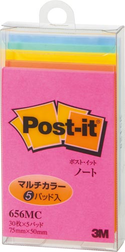 スリーエムジャパン ポストイット マルチカラー ７５ ５０ｍｍ ５色セット ６５６ｍｃ カウネット