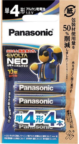 パナソニック 乾電池エボルタＮＥＯ ４本 単４エシカルパッケージ