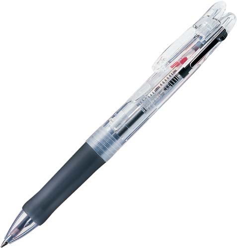 ゼブラ クリップオンＧ２色ボールペン 透明軸１０本 ０．７ｍｍ ２色