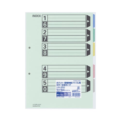 カラー仕切カード (ガバット・背幅伸縮ファイル用)