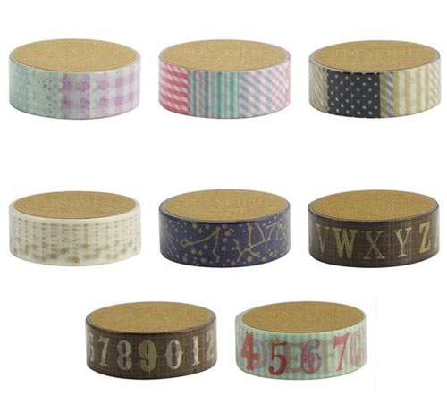 ワールドクラフト マスキングテープ １５ｍｍ ８巻セット５ ２ カウネット