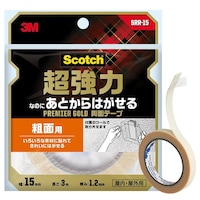 超強力なのにあとからはがせる両面テープ 粗面用 15mm×3m 1巻 SRR−15 汎用両面テープ