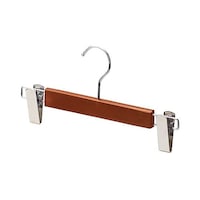 木製ボトムハンガー ブラウン 外型クリップ付W30cm(メープル)10本 61−799−24−1 61−799−24−1 1セット