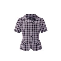 オーバーブラウス ピンク×ブラック 17号