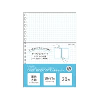 ツイストノート <専用リーフ・方眼罫> タテ182×ヨコ128mm 1組(30枚入) N1666SW ルーズリーフ バインダー用ノート