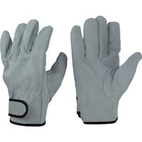 おたふく 革手袋 牛床革内綿マジック止