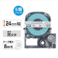 テプラ PROテープ エコ透明24mm黒文字×20 8m 5個入 1セット(5個入×4) ST24K−5P×4 テプラ(キングジム)用 ラベルテープ シール